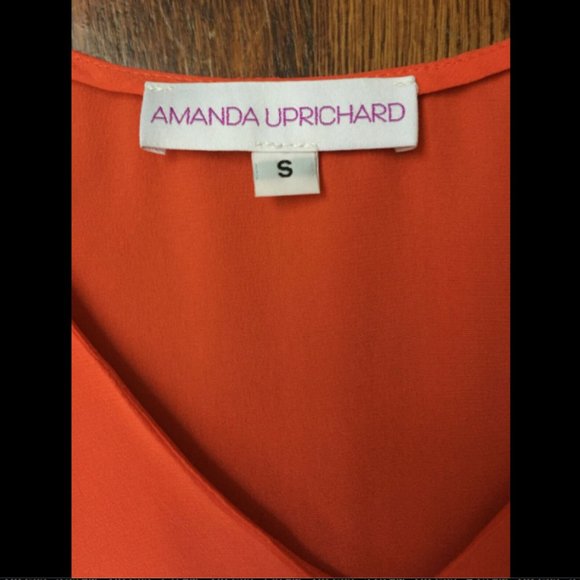 Amanda Uprichard Silk Ruffle Tank Top in Coral Tangerine - Picture 5 of 6